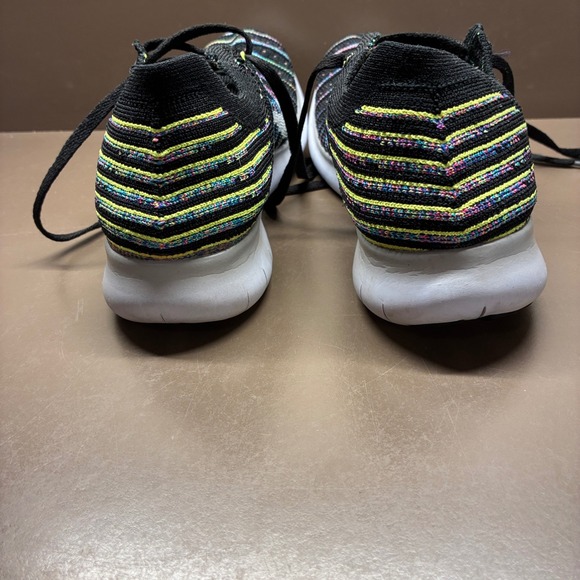 Nike Free RN Flyknit runnatural running shoes sneakers W 6 Black w stripes - Picture 4 of 7